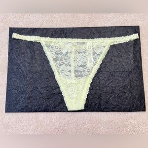 Victoria’s Secret PINK Wink Sexy Sheer Green Lace V String Thong Panties VS XL